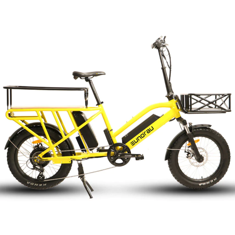 EUNORAU G30 Long-Tail, Cargo Electric Bike, 48V/14Ah 500W - Yellow