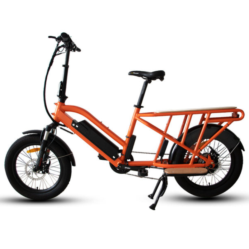 EUNORAU G30 Long-Tail, Cargo Electric Bike, 48V/14Ah, 500W - Orange
