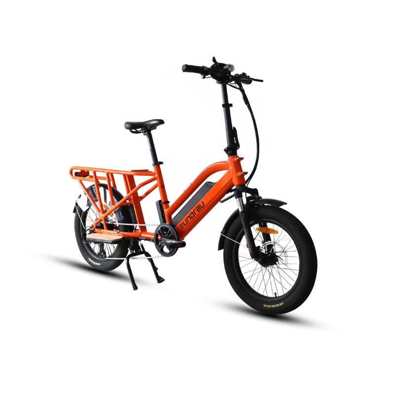 EUNORAU G30 Long-Tail, Cargo Electric Bike, 48V/14Ah, 500W - Orange