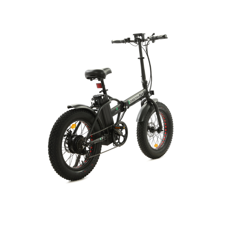 Ecotric Fat Tire Folding Electric Bike with LCD Display, 48V/12.5Ah, 500W - Matte Black